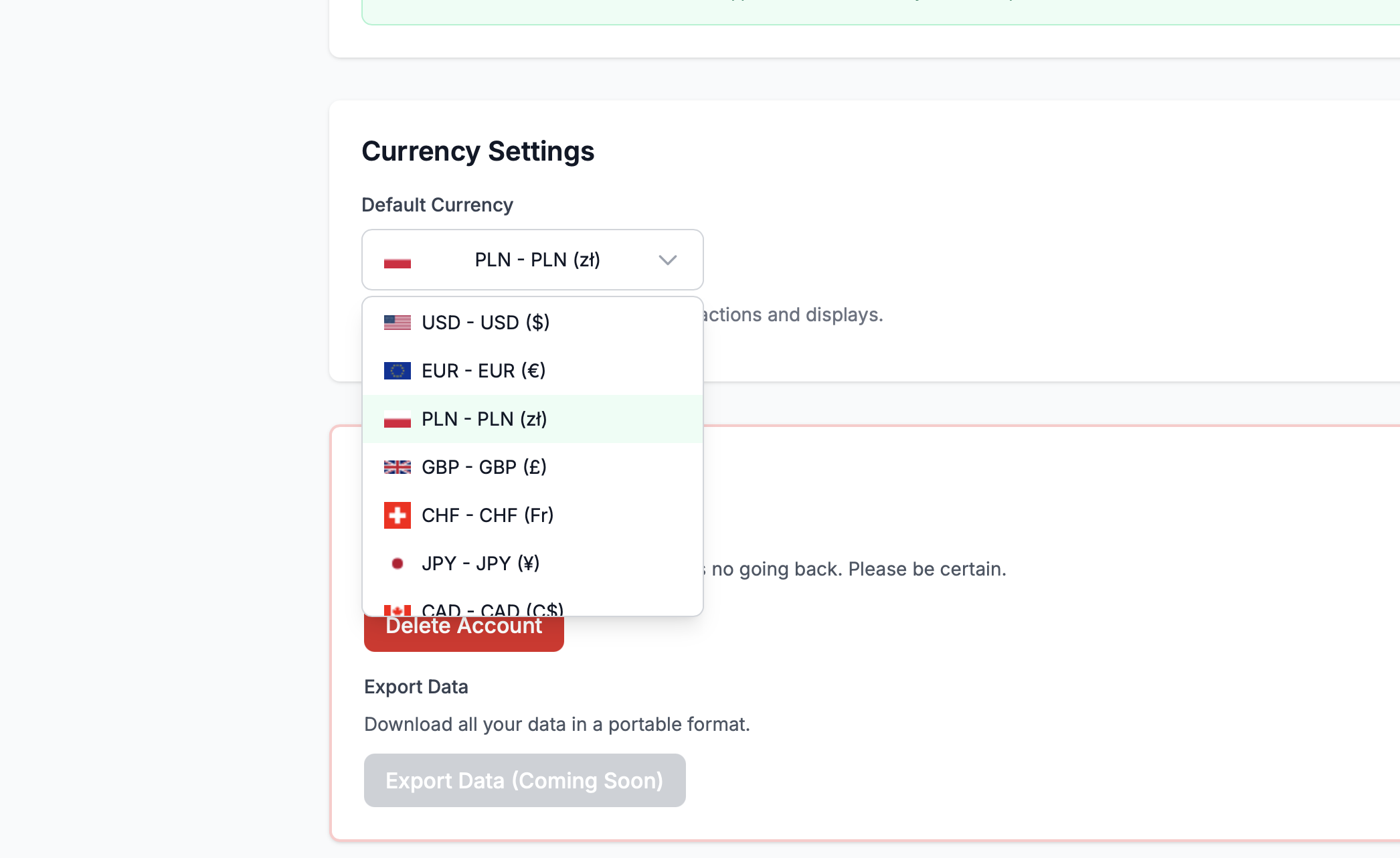 Multi-Currency Support